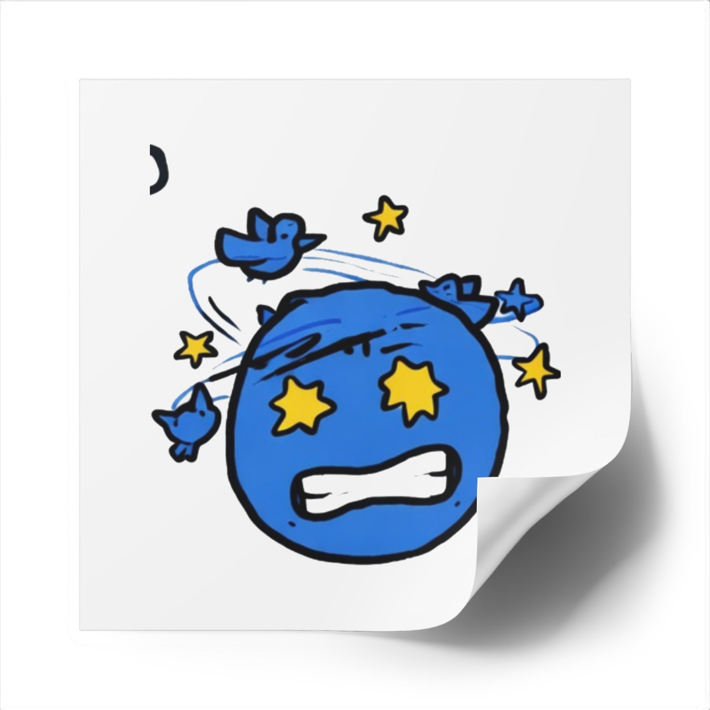 Square Sticker — Emoji with Birds