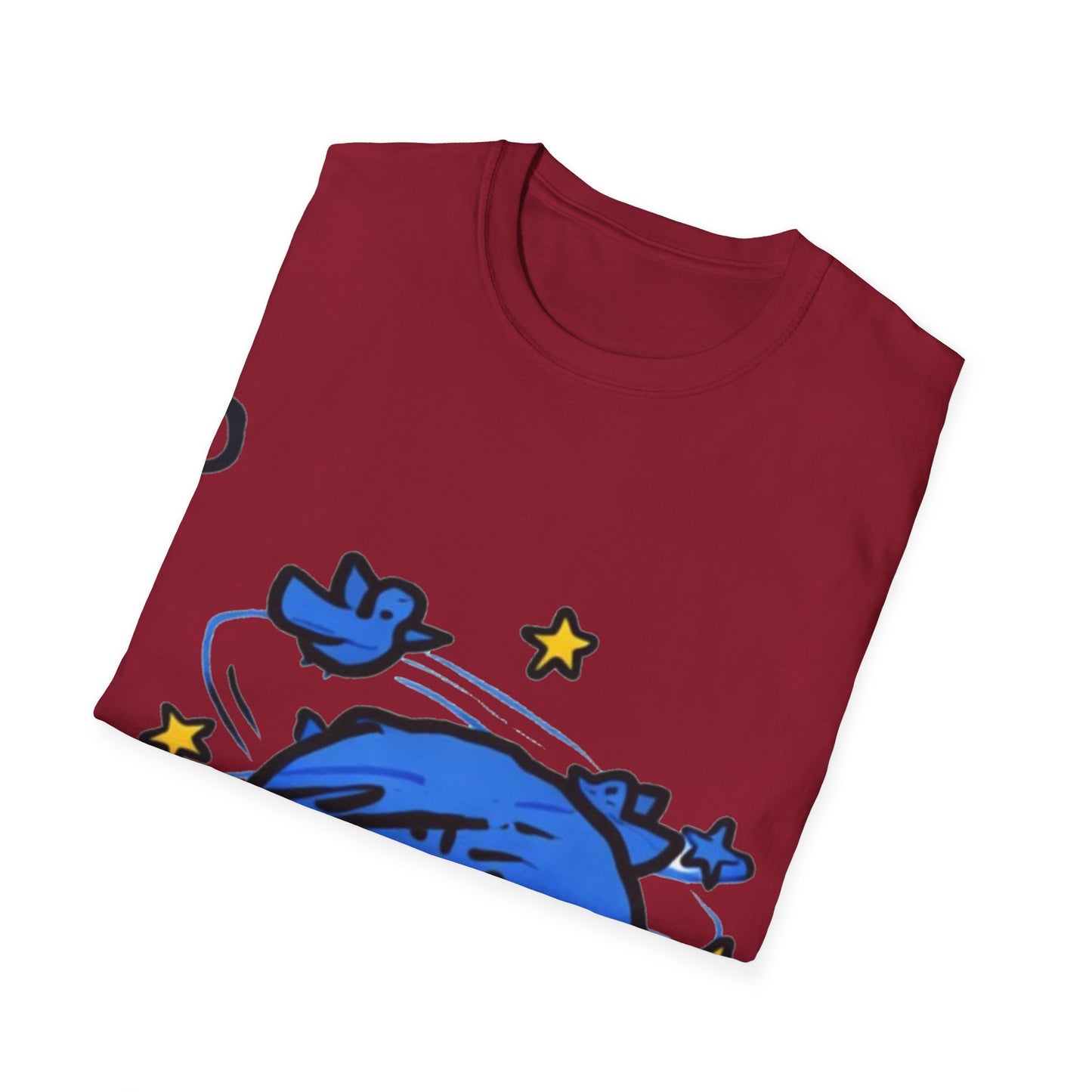 Dizzy Star Emoji T-Shirt — Cute Blue Space Cartoon Graphic Tee