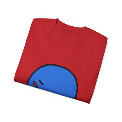Blue Nervous Emoji T-Shirt — Anxious Face Graphic Tee