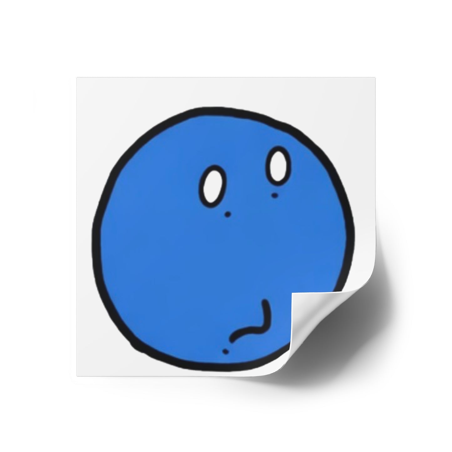 Square Sticker — Dazed Starry Emoji with Birds