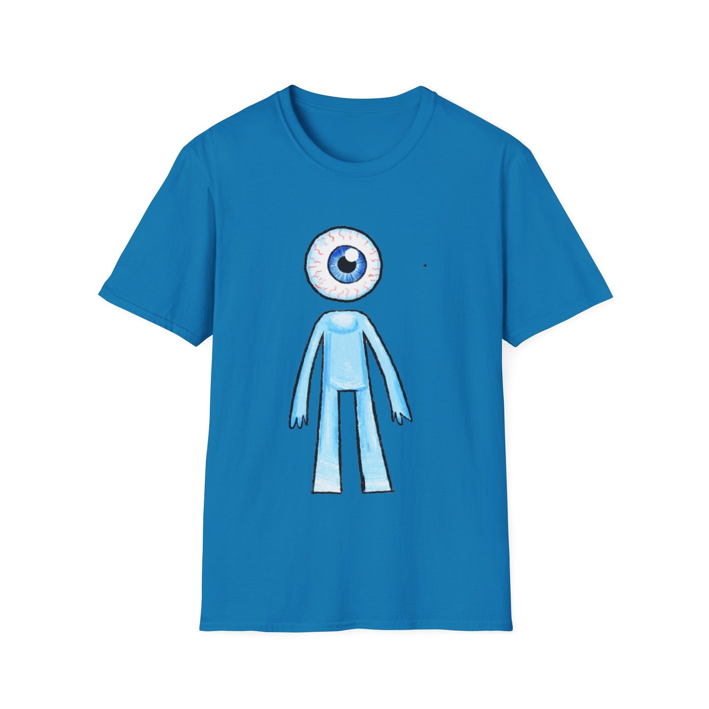 Eyeball Character T-Shirt - Cute Blue One-Eyed Cartoon Tee