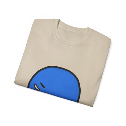 Blue Nervous Emoji T-Shirt — Anxious Face Graphic Tee