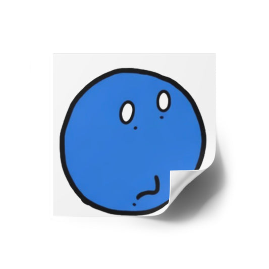 Square Sticker — Dazed Starry Emoji with Birds