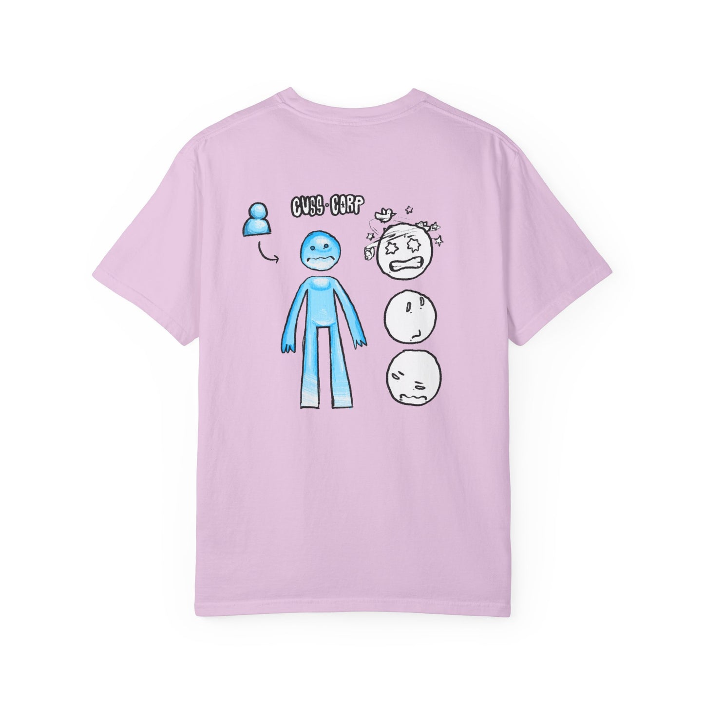 Emotional Stick Figure T‑Shirt — 'CMS‑REP' Expressive Faces Graphic Tee