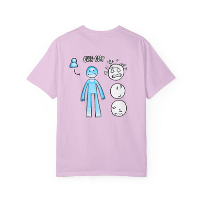 Emotional Stick Figure T‑Shirt — 'CMS‑REP' Expressive Faces Graphic Tee