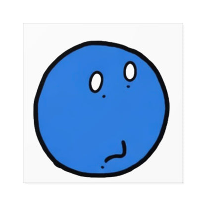 Square Sticker — Dazed Starry Emoji with Birds