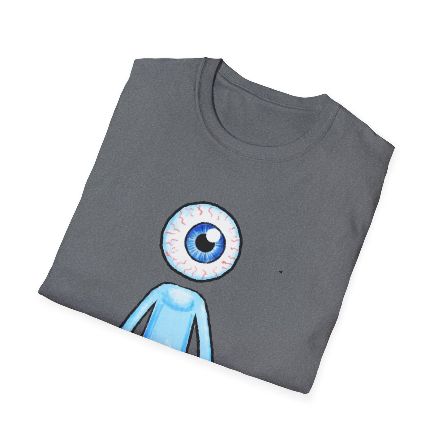 Eyeball Character T-Shirt - Cute Blue One-Eyed Cartoon Tee