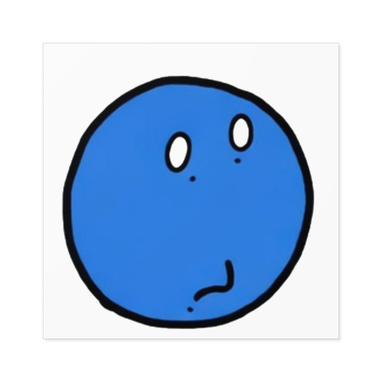 Square Sticker — Dazed Starry Emoji with Birds