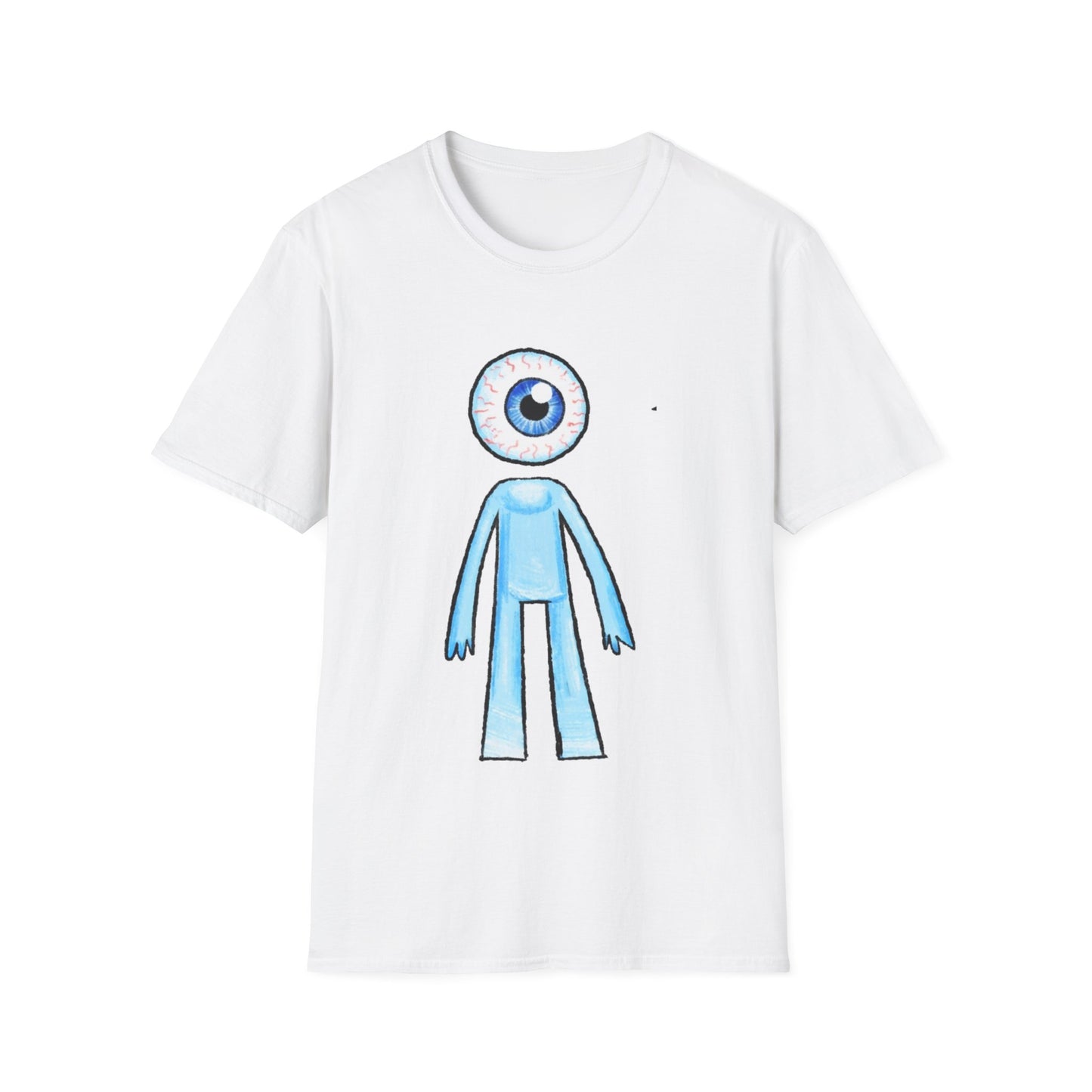 Eyeball Character T-Shirt - Cute Blue One-Eyed Cartoon Tee