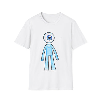 Eyeball Character T-Shirt - Cute Blue One-Eyed Cartoon Tee