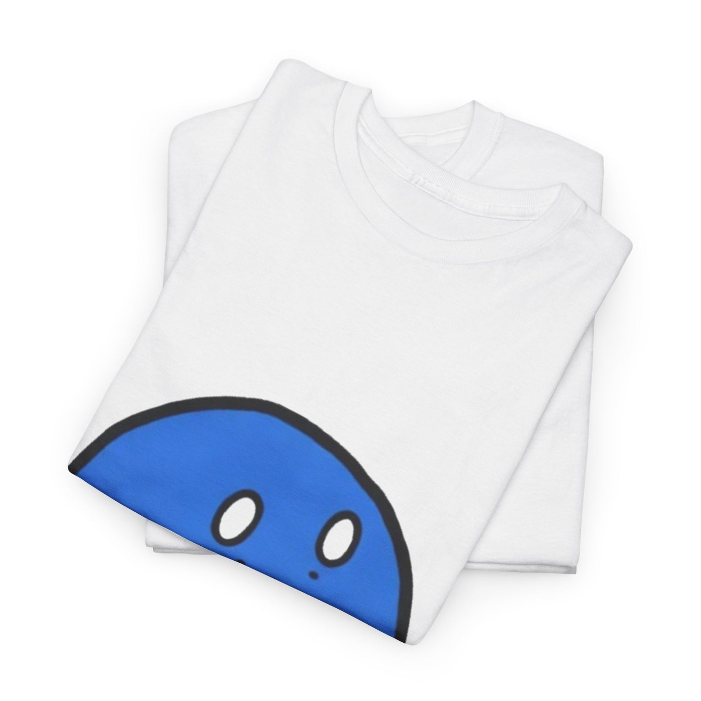 Blue Pensive Face T‑Shirt — Cute Cartoon Emoticon Tee