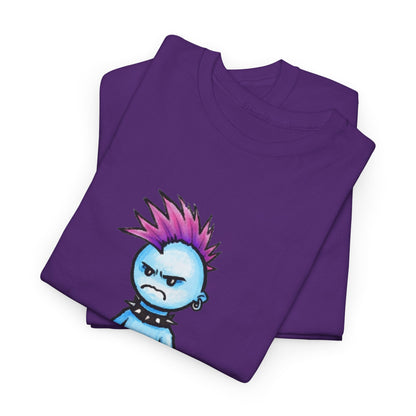 Punk Blue Monster T‑Shirt — Cute Mohawk Character Tee