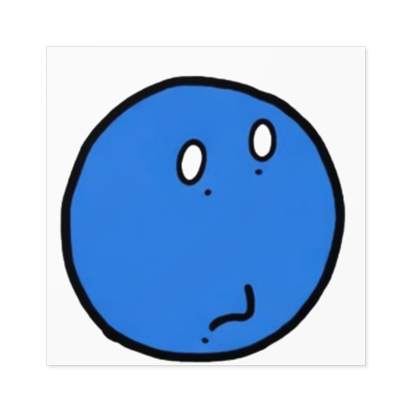 Square Sticker — Dazed Starry Emoji with Birds