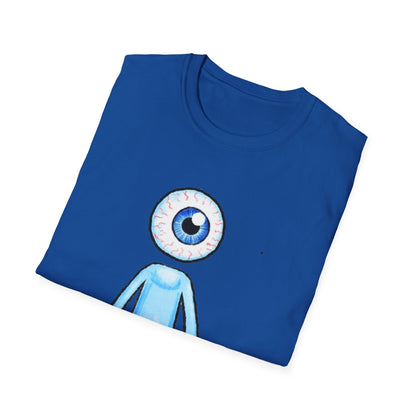 Eyeball Character T-Shirt - Cute Blue One-Eyed Cartoon Tee