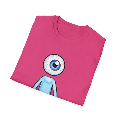 Eyeball Character T-Shirt - Cute Blue One-Eyed Cartoon Tee