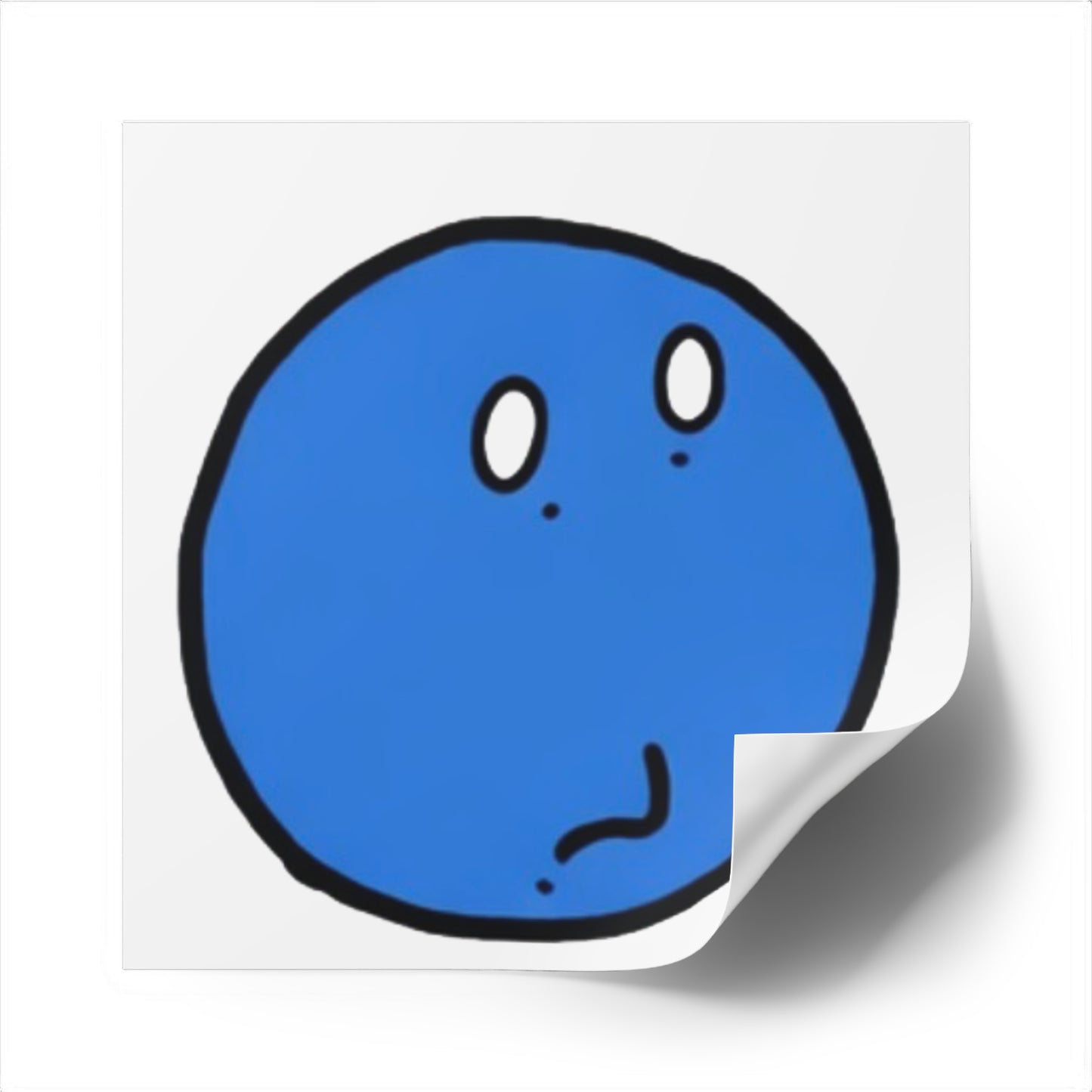 Square Sticker — Dazed Starry Emoji with Birds