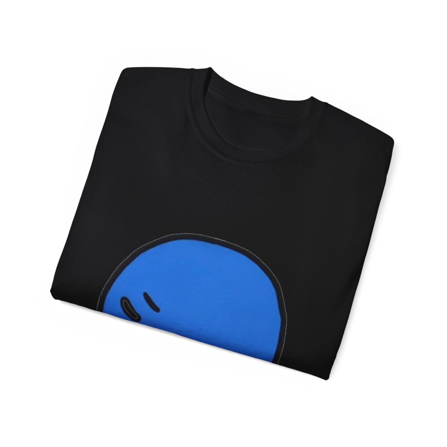 Blue Nervous Emoji T-Shirt — Anxious Face Graphic Tee