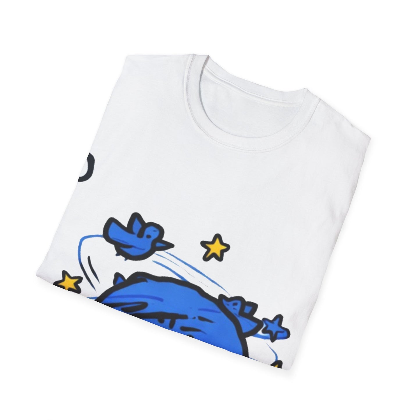 Dizzy Star Emoji T-Shirt — Cute Blue Space Cartoon Graphic Tee