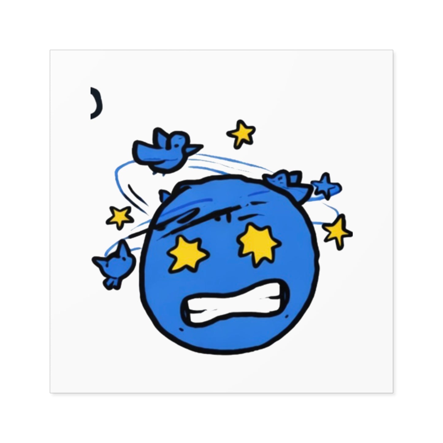 Square Sticker — Emoji with Birds