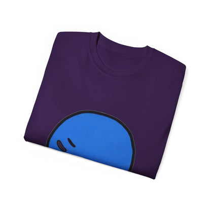 Blue Nervous Emoji T-Shirt — Anxious Face Graphic Tee