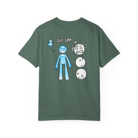 Emotional Stick Figure T‑Shirt — 'CMS‑REP' Expressive Faces Graphic Tee