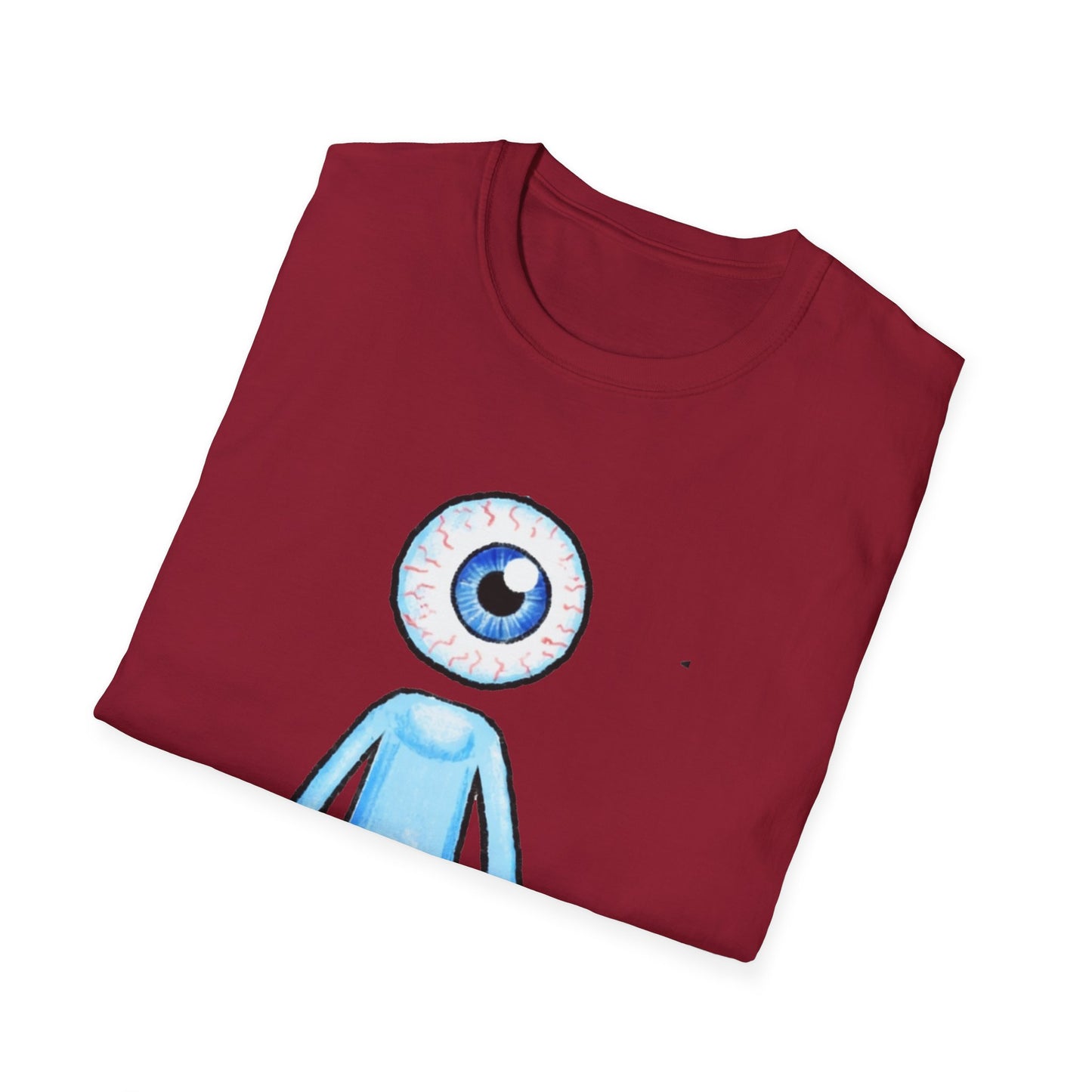 Eyeball Character T-Shirt - Cute Blue One-Eyed Cartoon Tee