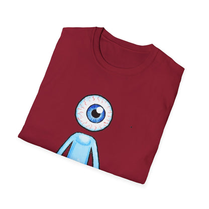 Eyeball Character T-Shirt - Cute Blue One-Eyed Cartoon Tee