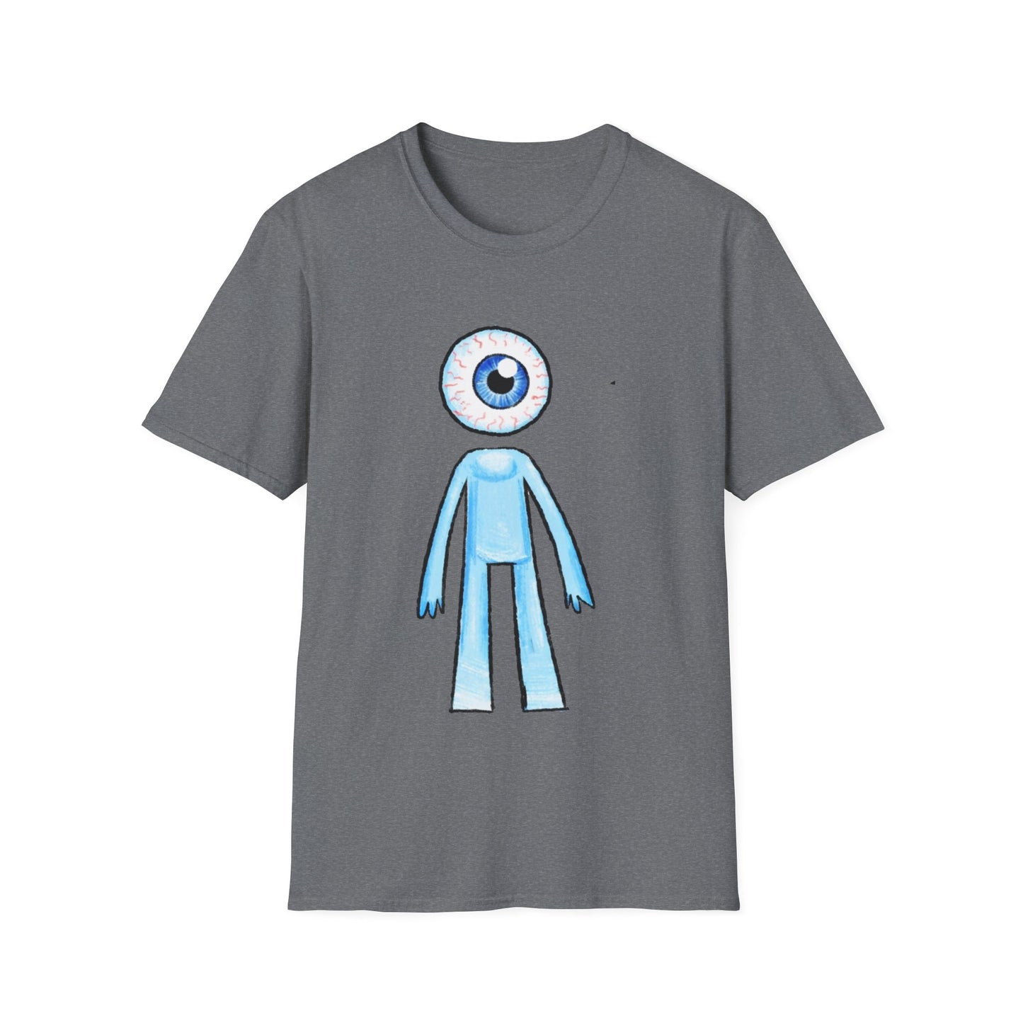 Eyeball Character T-Shirt - Cute Blue One-Eyed Cartoon Tee