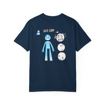Emotional Stick Figure T‑Shirt — 'CMS‑REP' Expressive Faces Graphic Tee