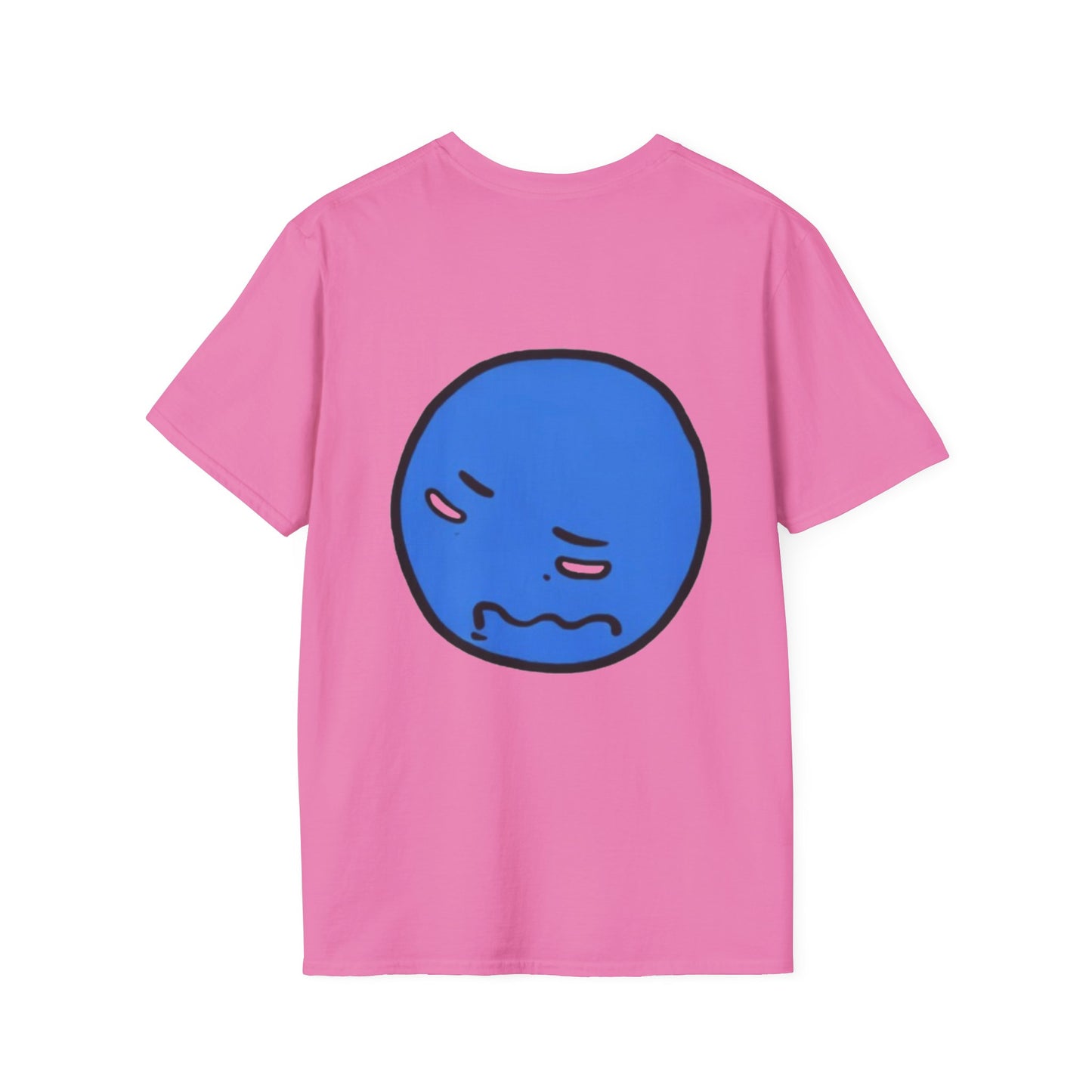 Blue Grumpy Emoji T-Shirt — Funny Moody Face Graphic Tee