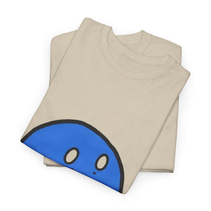 Blue Pensive Face T‑Shirt — Cute Cartoon Emoticon Tee