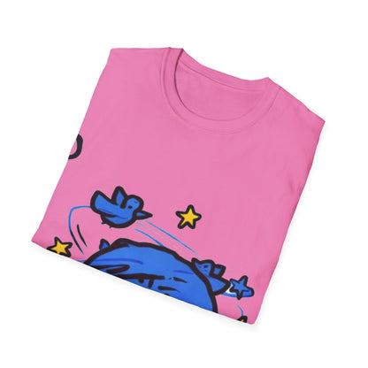 Dizzy Star Emoji T-Shirt — Cute Blue Space Cartoon Graphic Tee