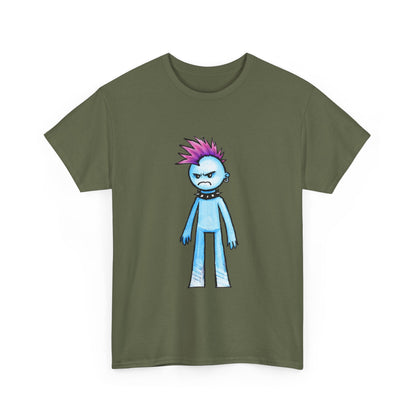 Punk Blue Monster T‑Shirt — Cute Mohawk Character Tee