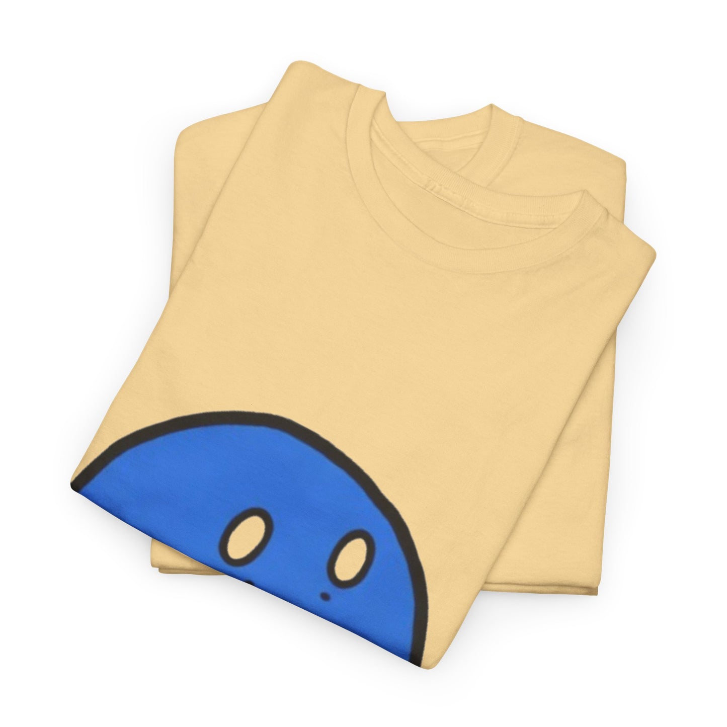 Blue Pensive Face T‑Shirt — Cute Cartoon Emoticon Tee