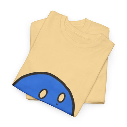 Blue Pensive Face T‑Shirt — Cute Cartoon Emoticon Tee