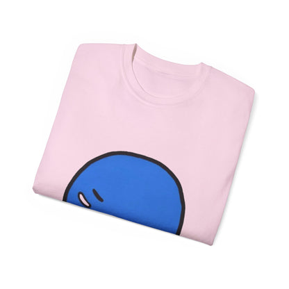 Blue Nervous Emoji T-Shirt — Anxious Face Graphic Tee