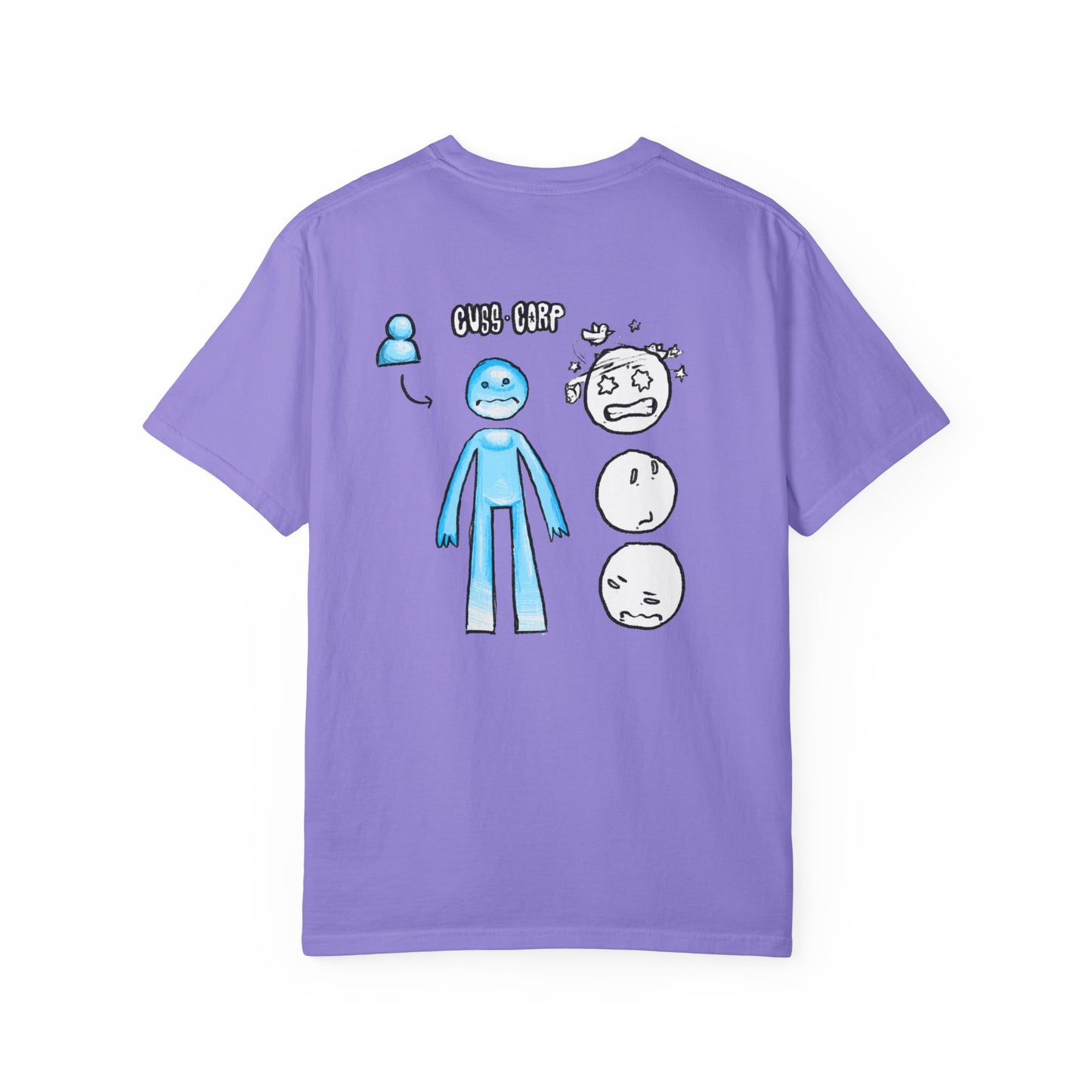 Emotional Stick Figure T‑Shirt — 'CMS‑REP' Expressive Faces Graphic Tee