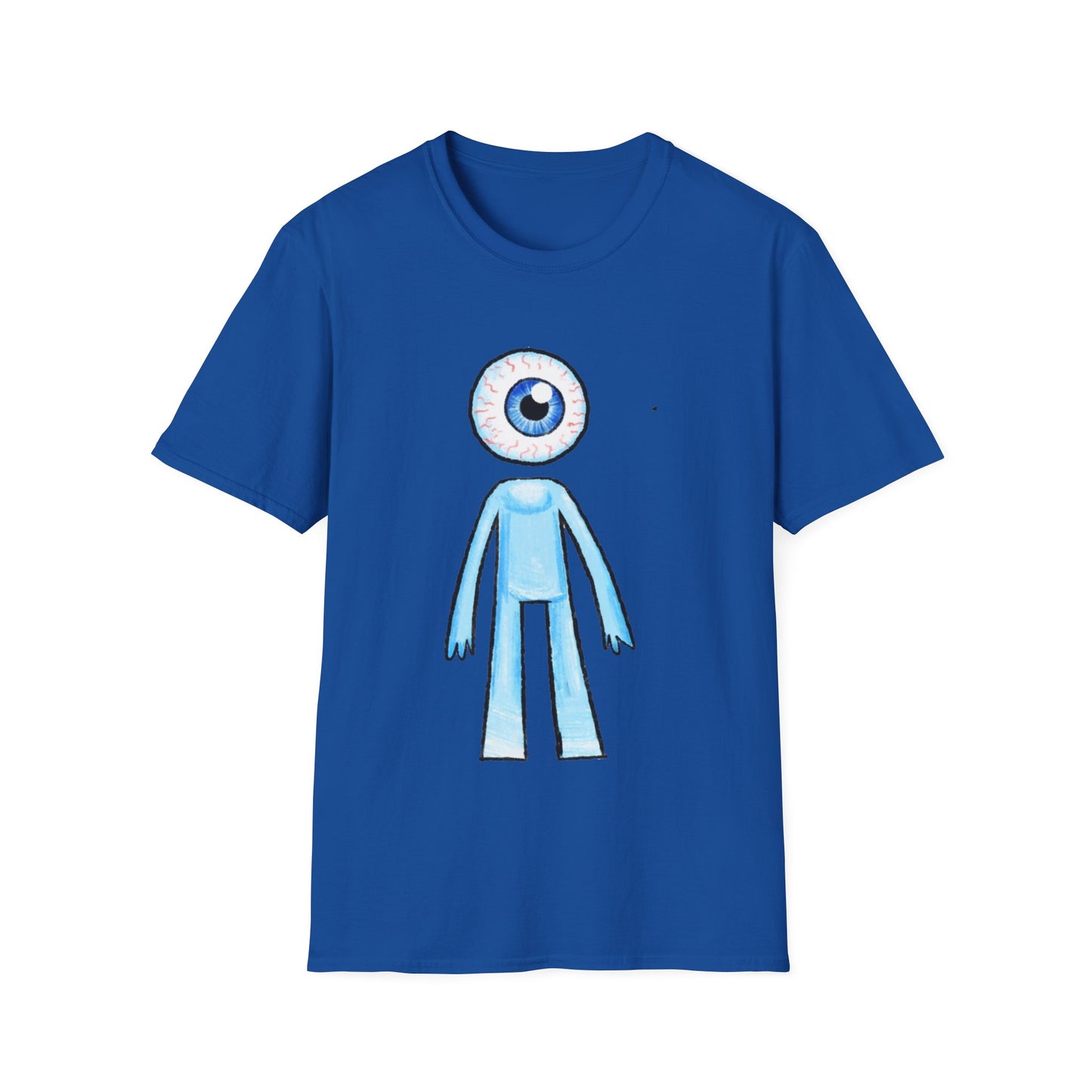 Eyeball Character T-Shirt - Cute Blue One-Eyed Cartoon Tee