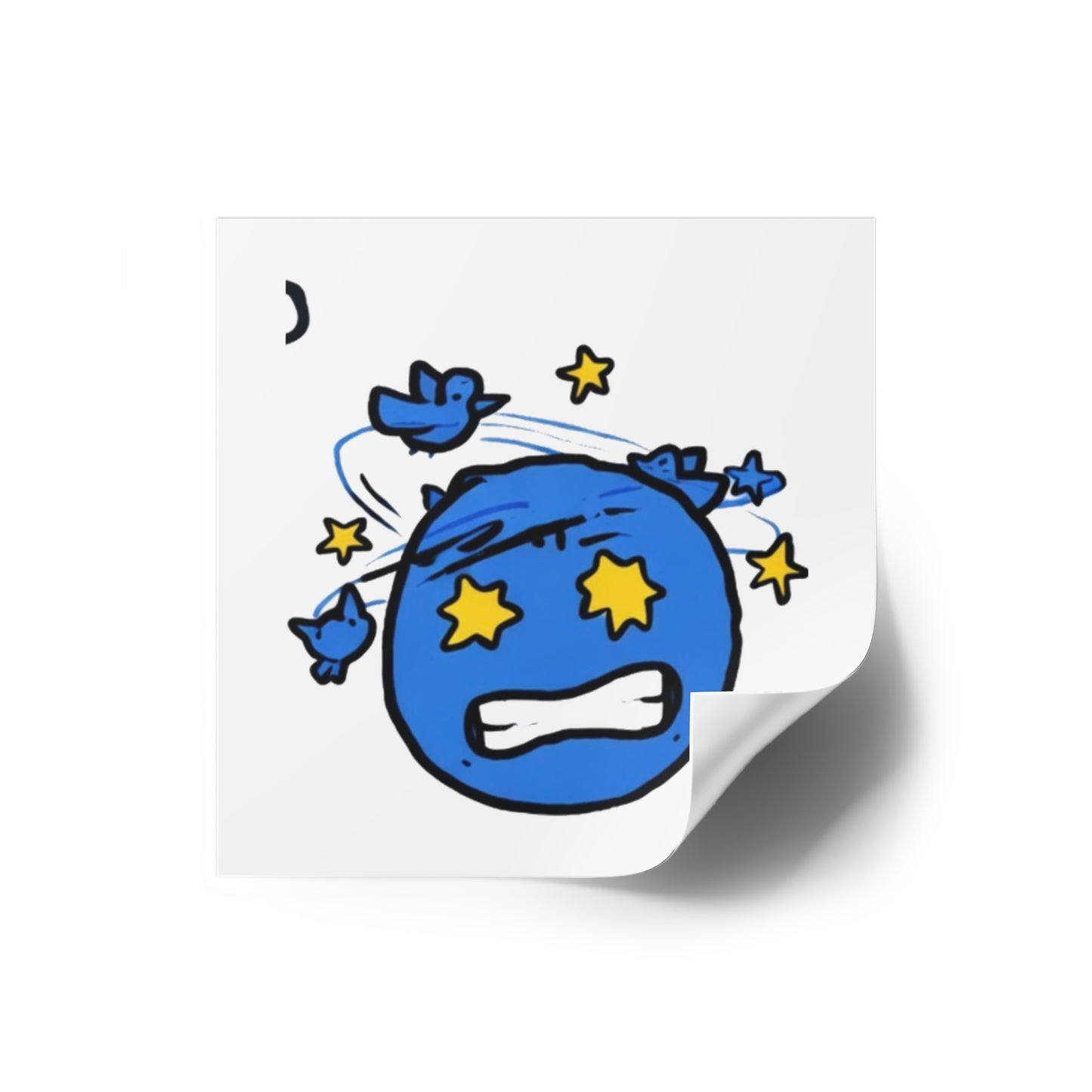Square Sticker — Emoji with Birds