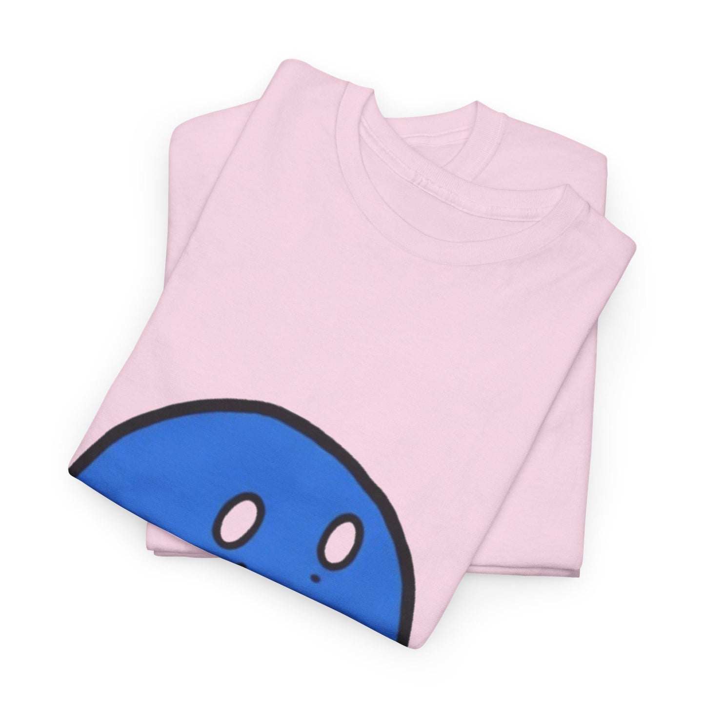 Blue Pensive Face T‑Shirt — Cute Cartoon Emoticon Tee