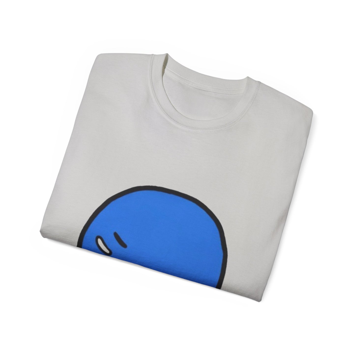 Blue Nervous Emoji T-Shirt — Anxious Face Graphic Tee