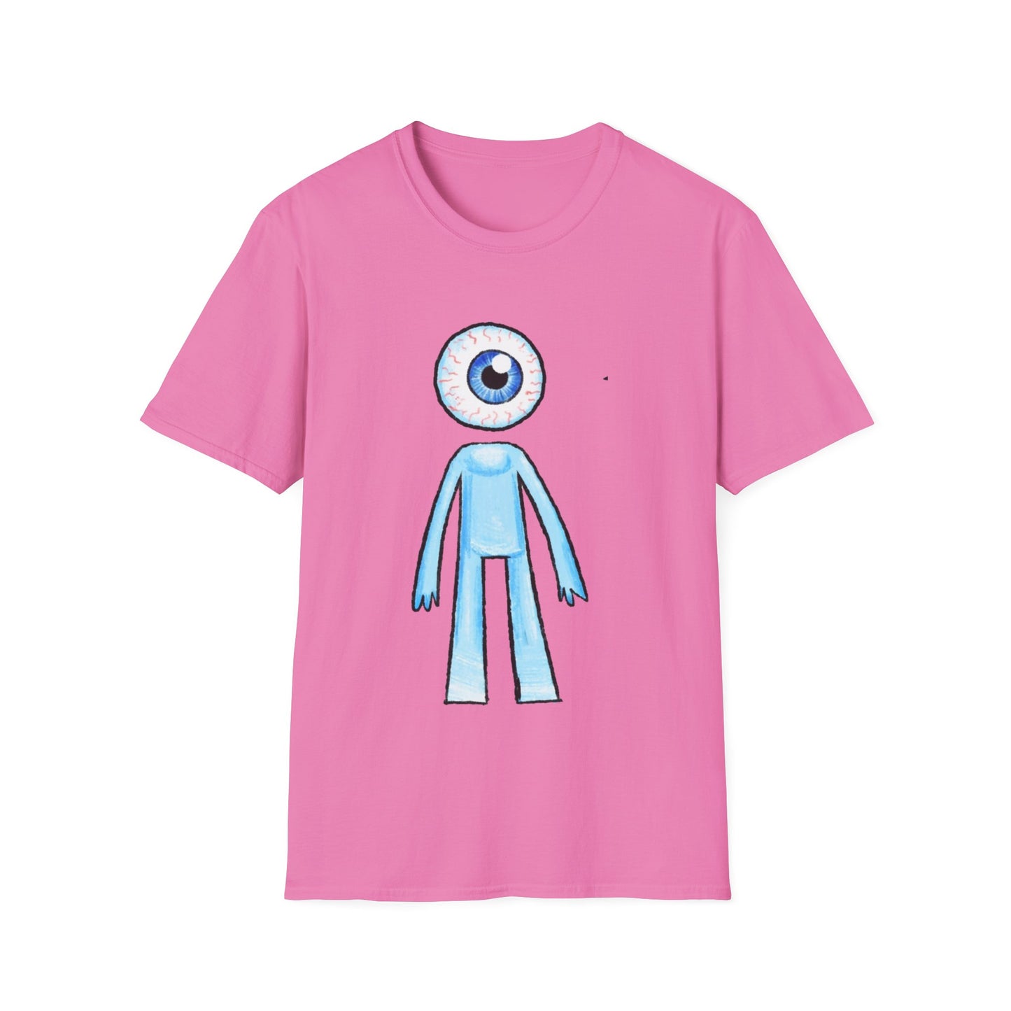 Eyeball Character T-Shirt - Cute Blue One-Eyed Cartoon Tee