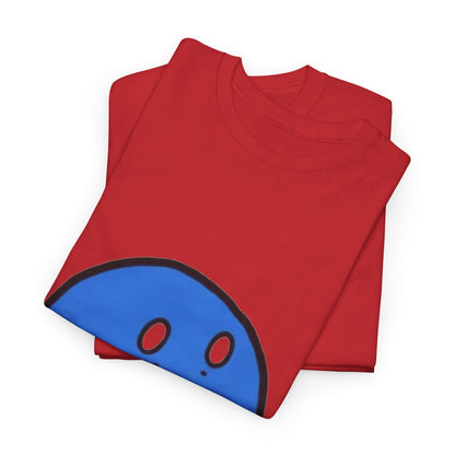 Blue Pensive Face T‑Shirt — Cute Cartoon Emoticon Tee