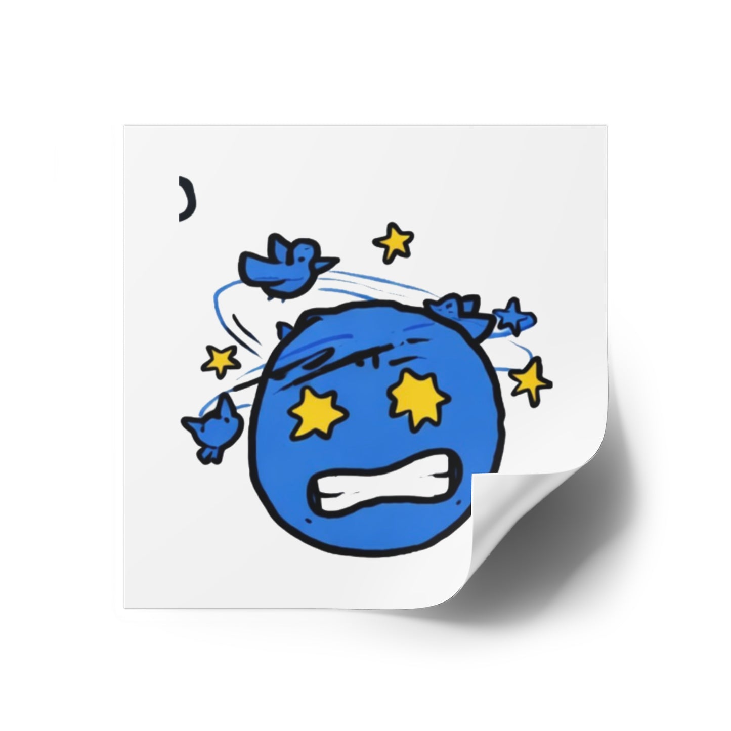 Square Sticker — Emoji with Birds