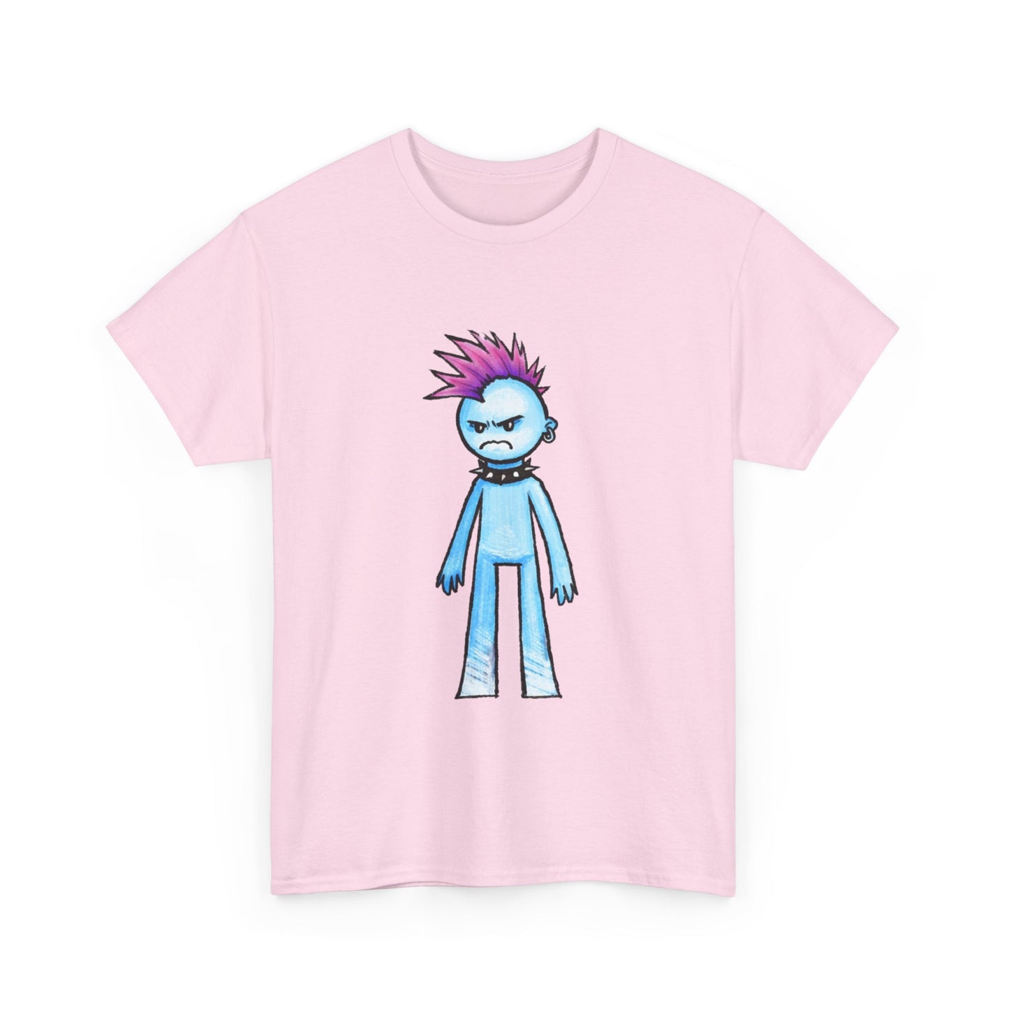 Punk Blue Monster T‑Shirt — Cute Mohawk Character Tee