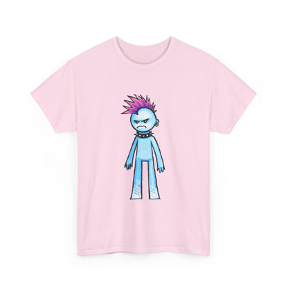 Punk Blue Monster T‑Shirt — Cute Mohawk Character Tee