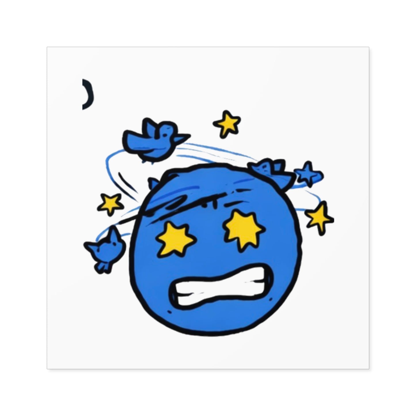 Square Sticker — Emoji with Birds