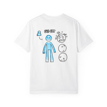 Emotional Stick Figure T‑Shirt — 'CMS‑REP' Expressive Faces Graphic Tee