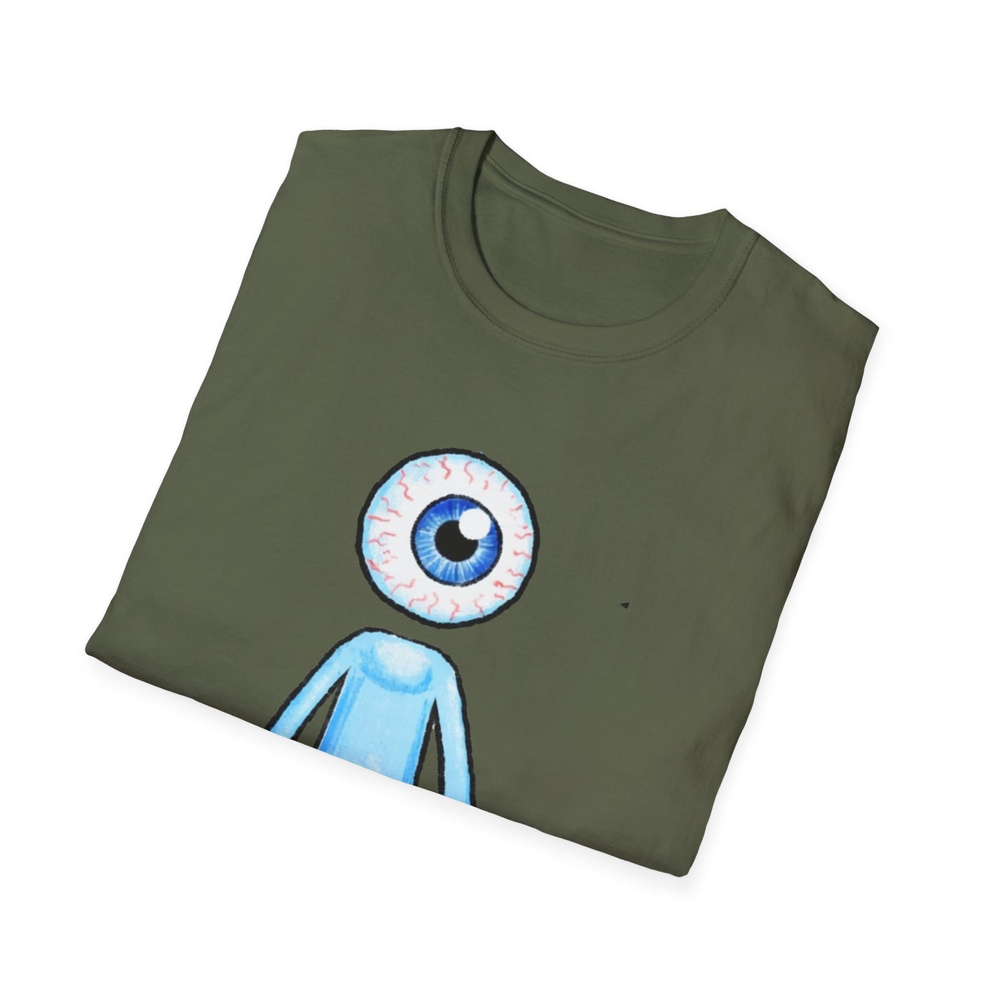 Eyeball Character T-Shirt - Cute Blue One-Eyed Cartoon Tee