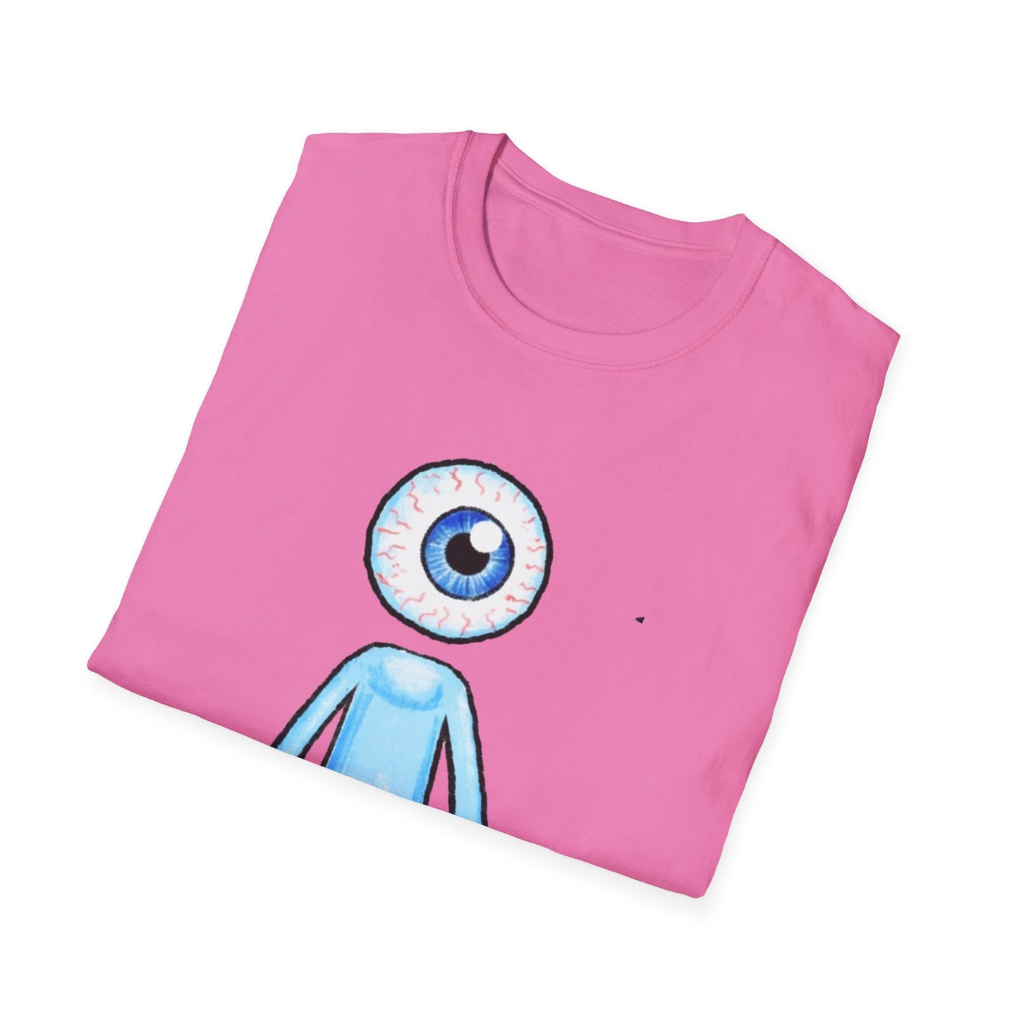 Eyeball Character T-Shirt - Cute Blue One-Eyed Cartoon Tee